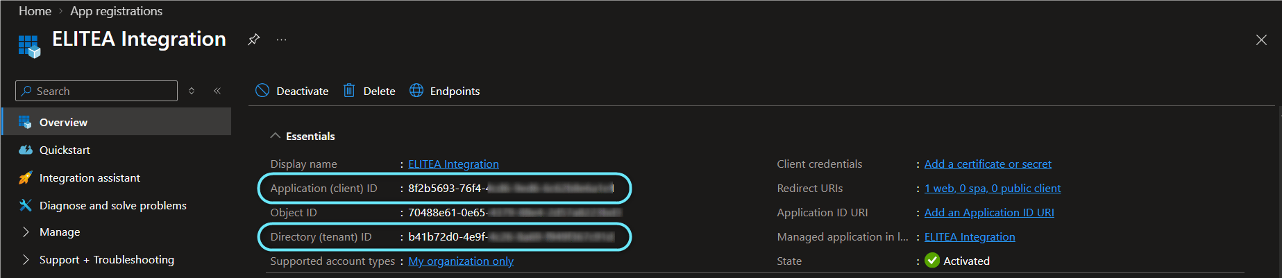 App creds