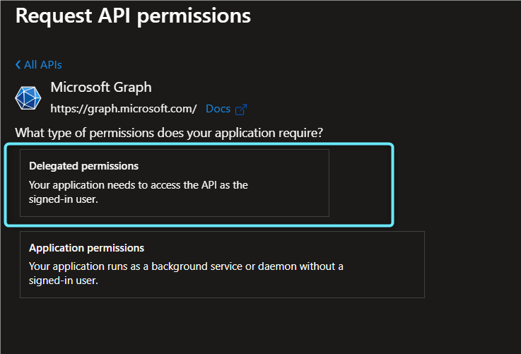 Delegated permissions