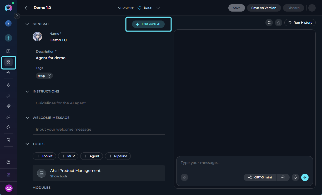 Edit with AI dialog open