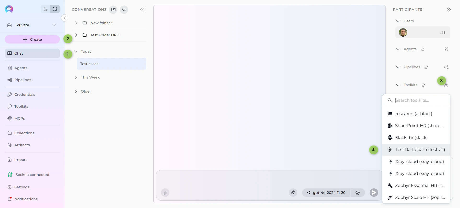 TestRail Add to Chat