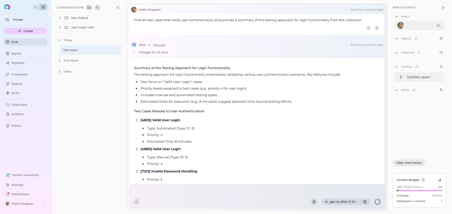 TestRail Authentication Search