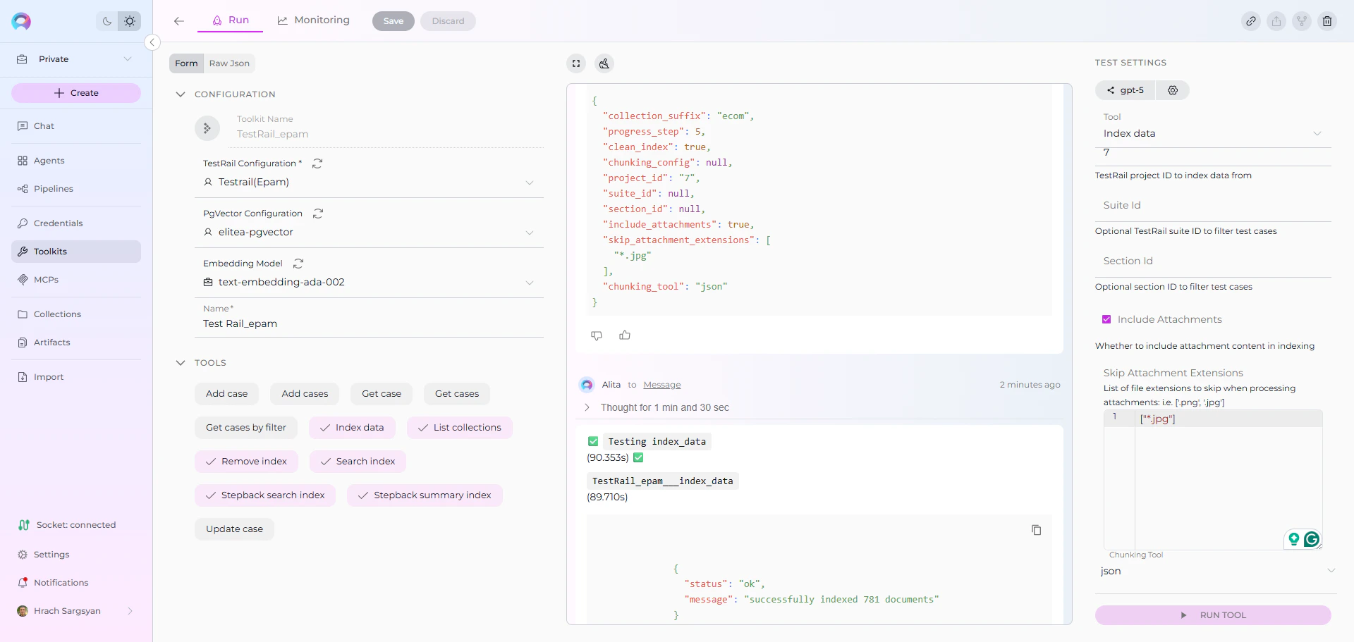 TestRail Index Configuration