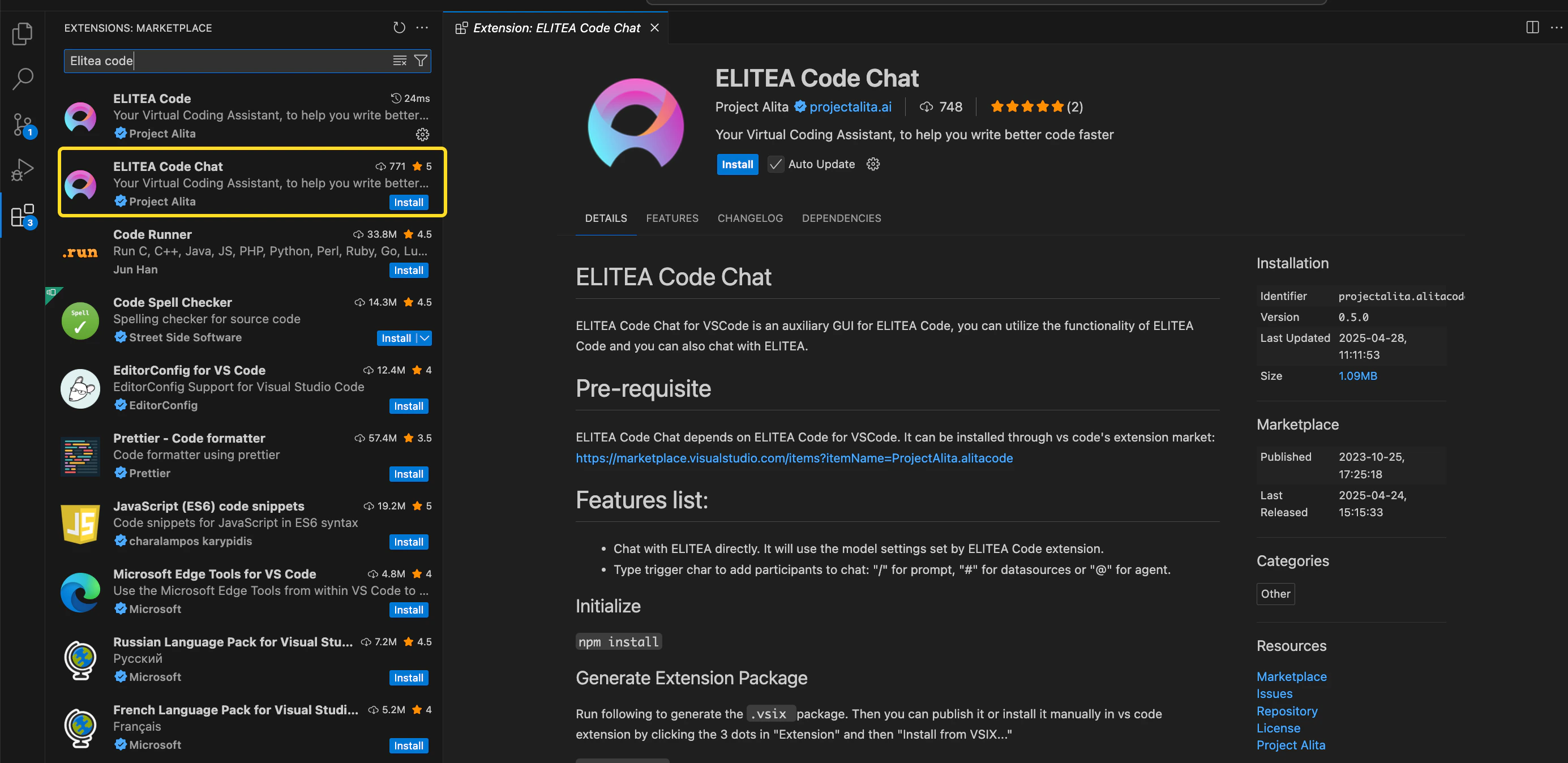 VS-EliteaChat-Install