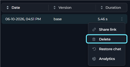 Deleting a Run
