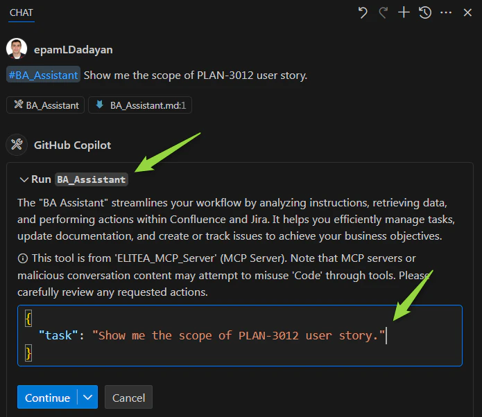 Edit tool parameters