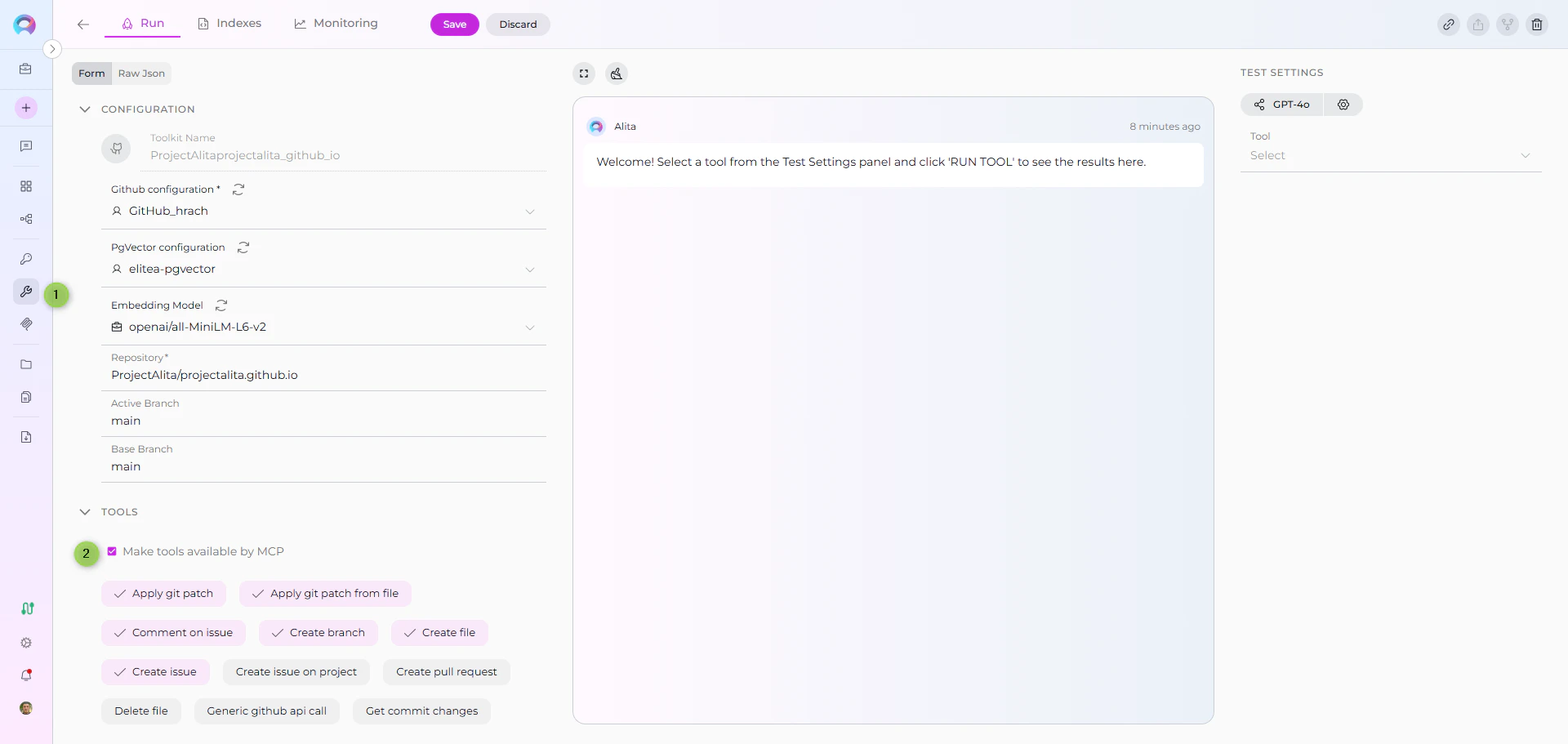 Make tools available by MCP checkbox