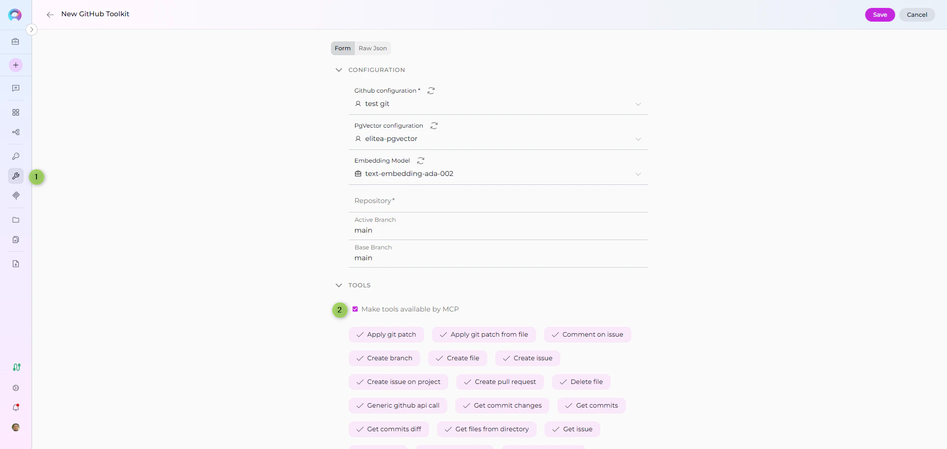 Make tools available by MCP checkbox
