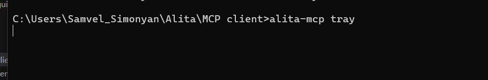 Tray application running in terminal