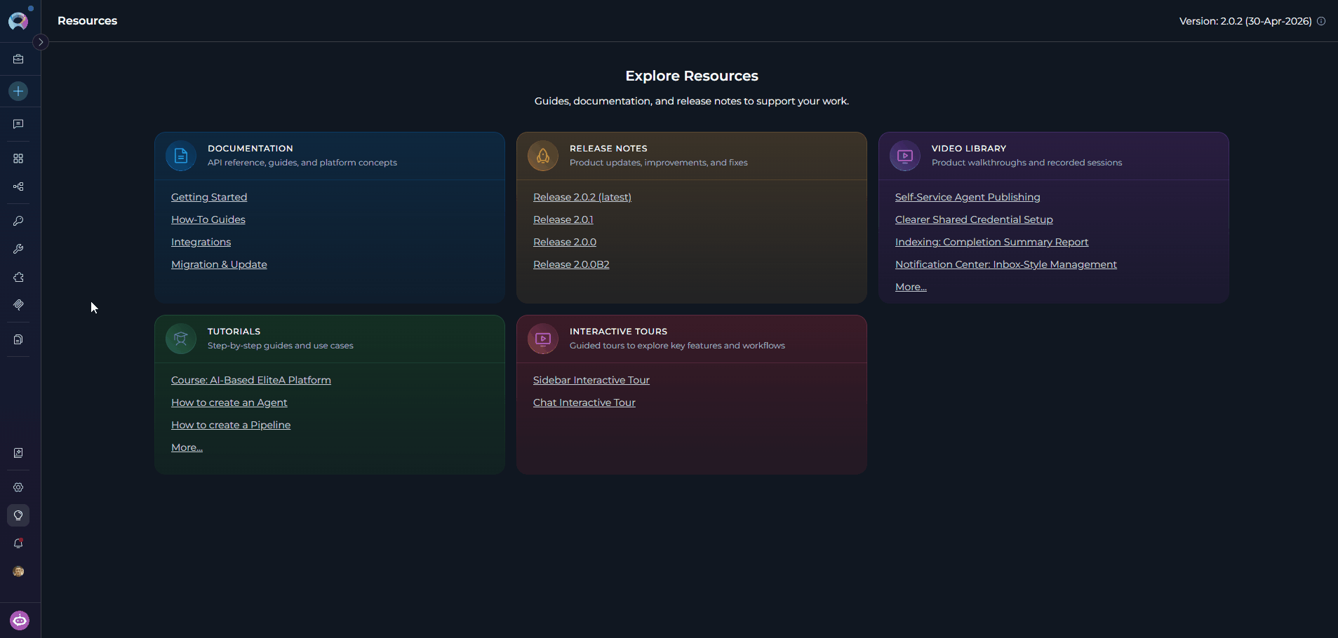 Wikis Application Navigation