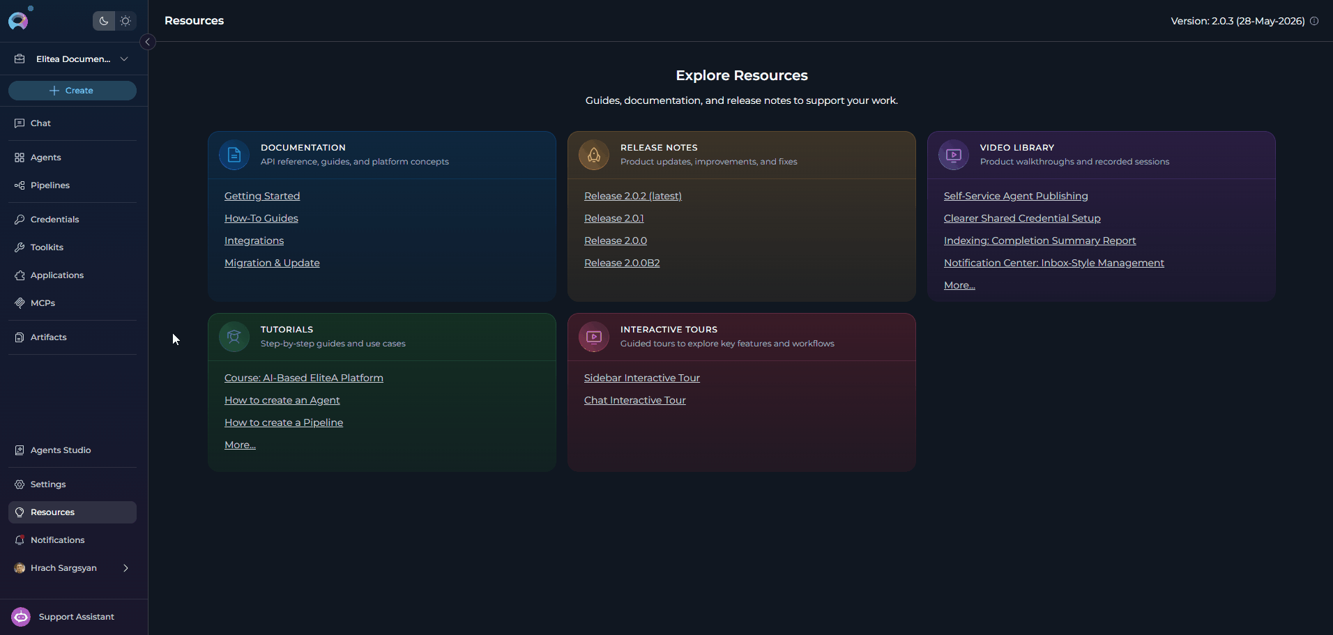 Credentials-Menu