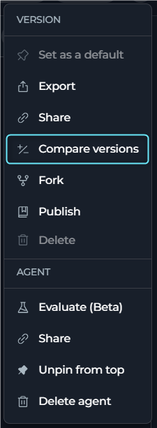 Compare Versions Dialog