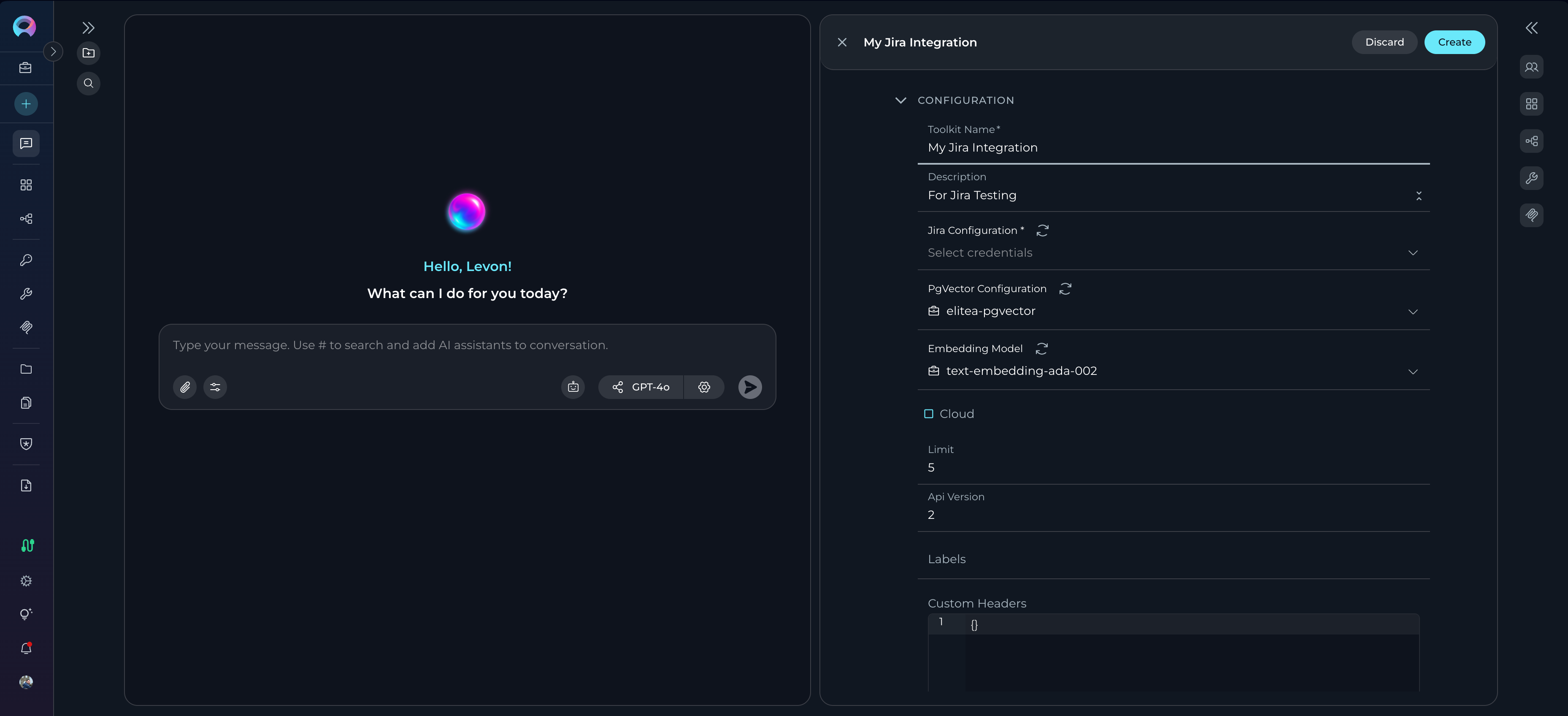 Toolkit type selection showing Jira configuration