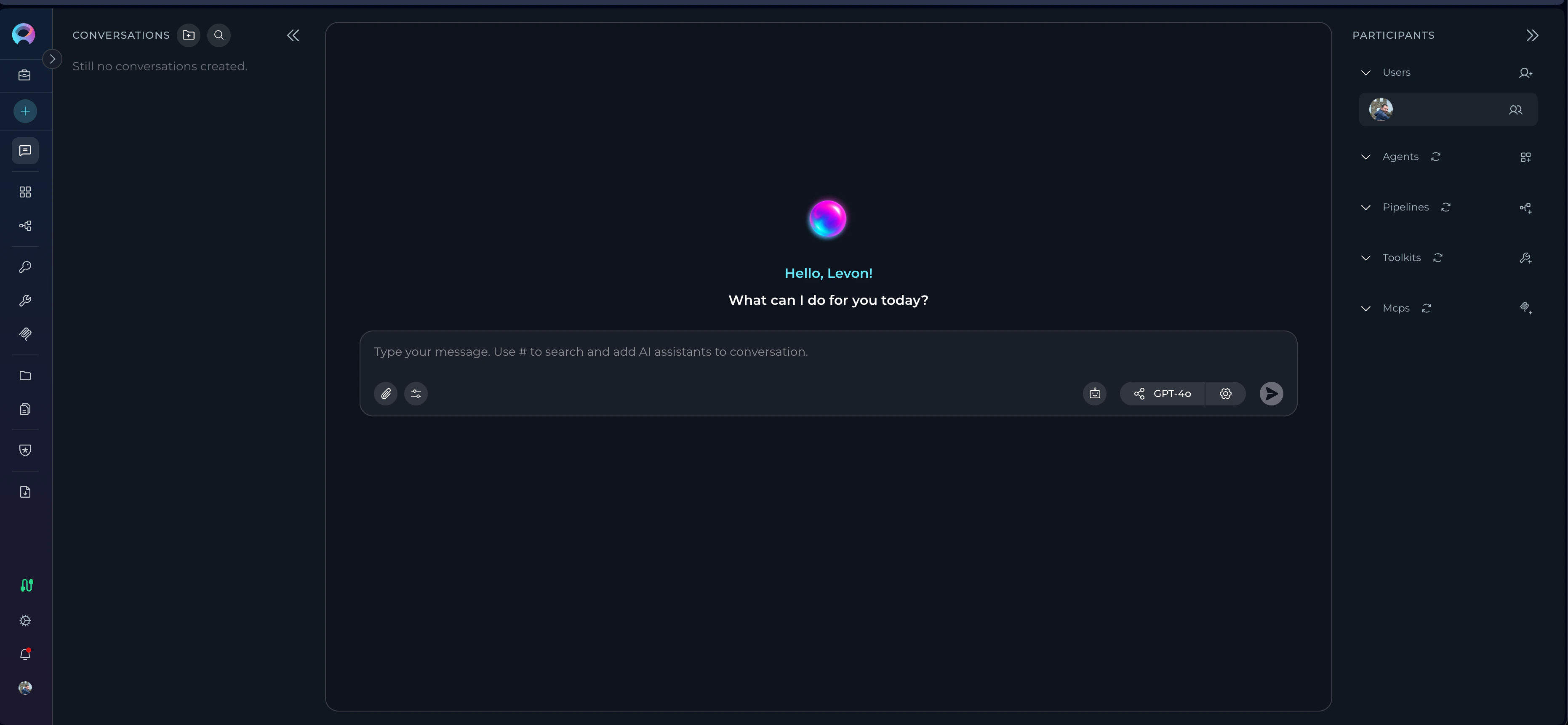 ELITEA main interface showing sidebar and workspace