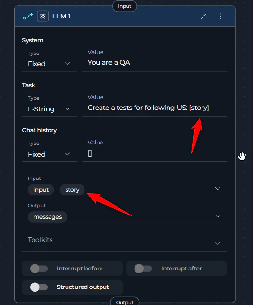 Nodes not receiving input