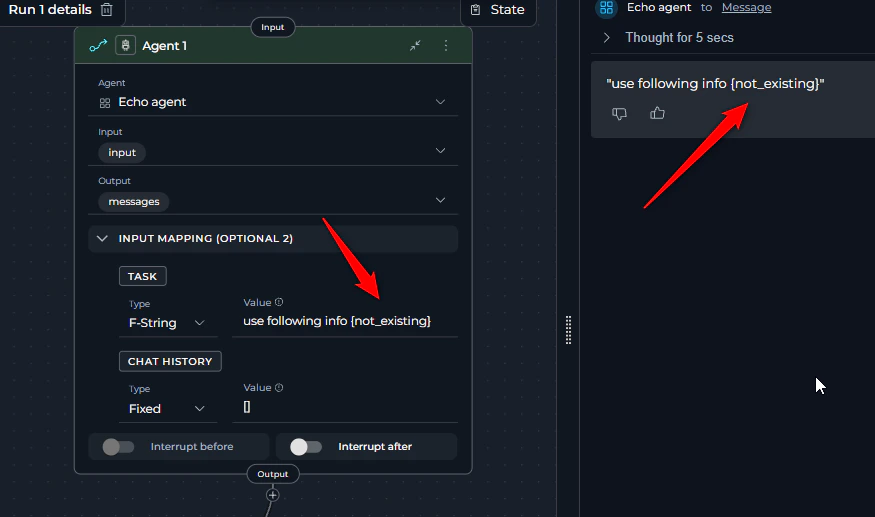 Nodes not receiving input