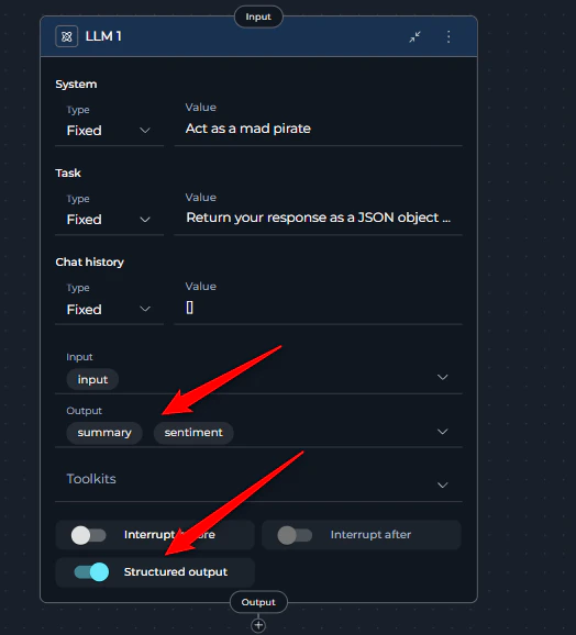 Structured output solution