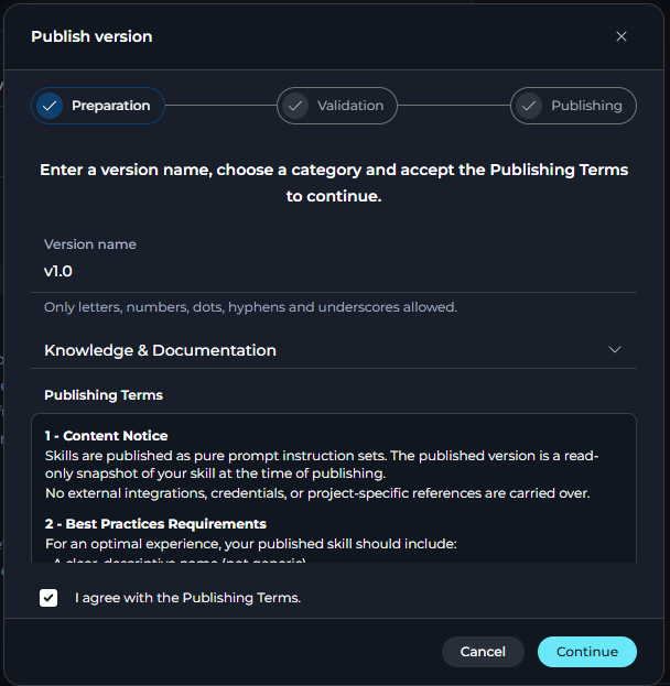 Skill Publish Preparation
