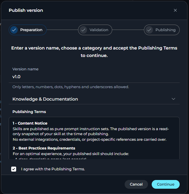 Skill Publish Preparation
