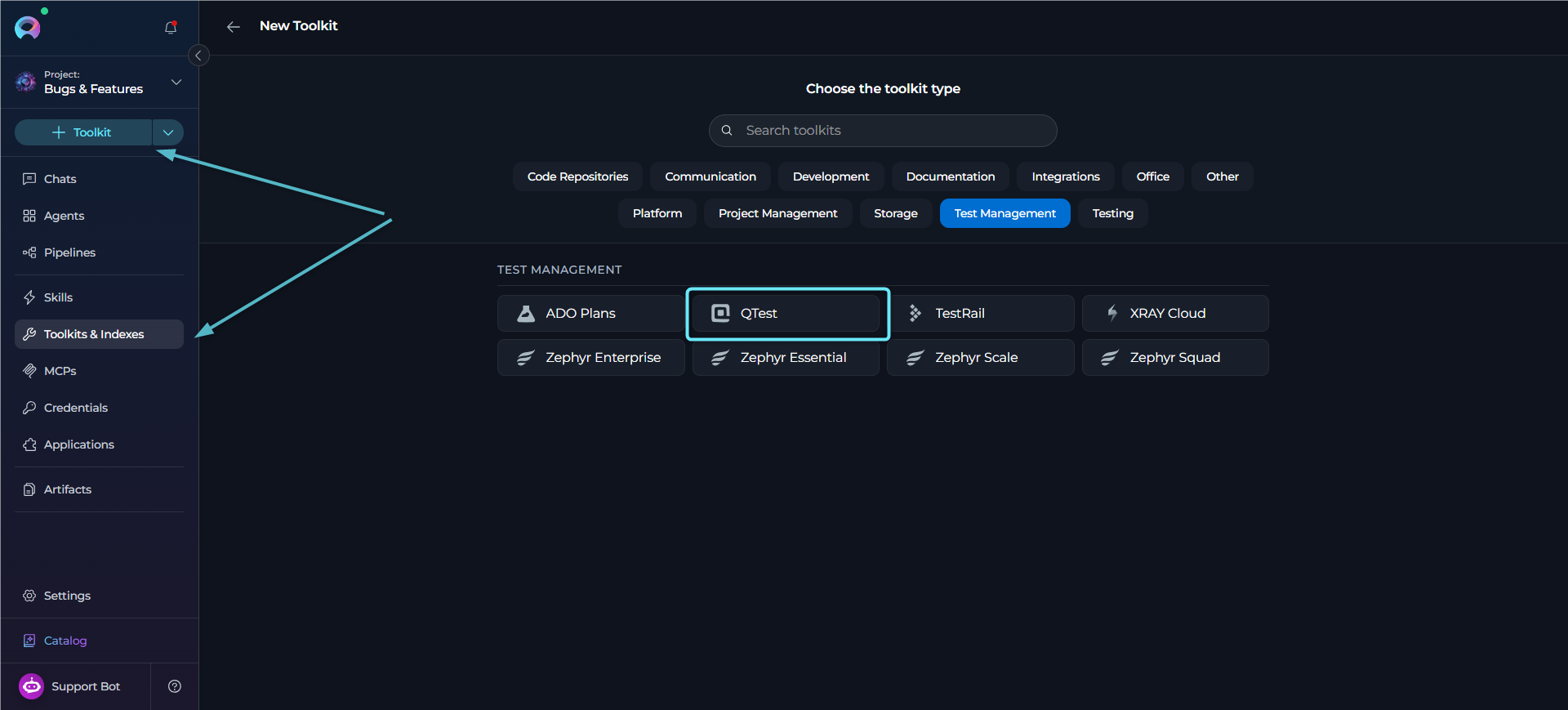 qTest Toolkit Access