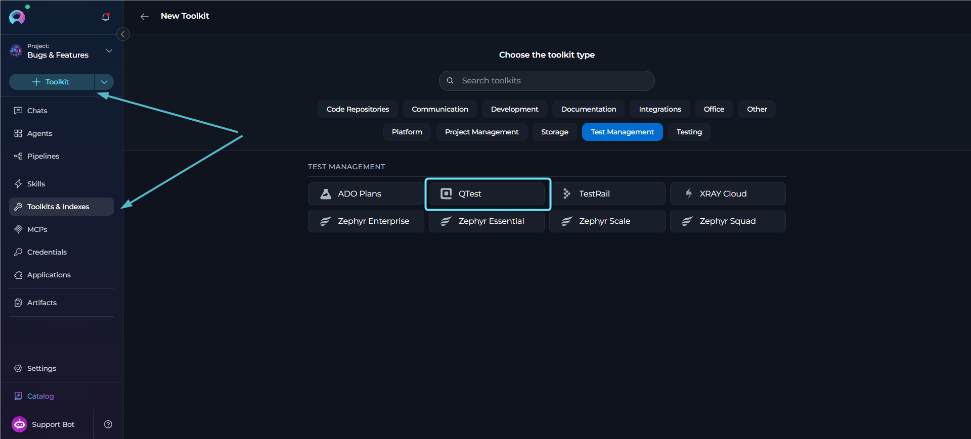 qTest Toolkit Access