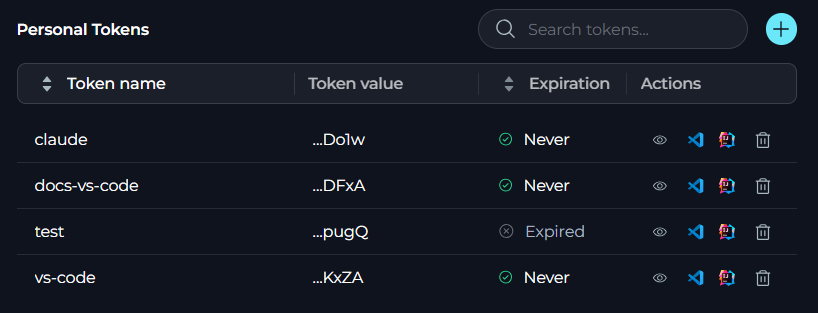 Personal Tokens