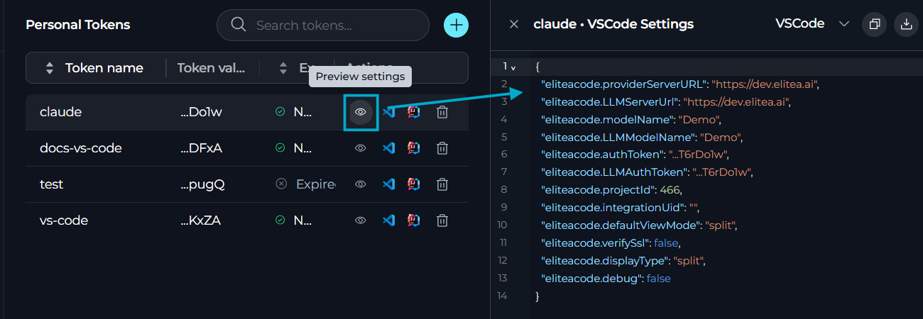 Preview Token