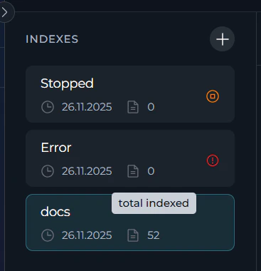Index Card in Sidebar
