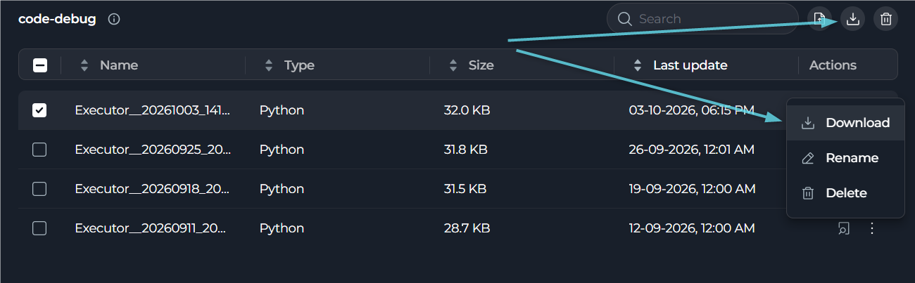 Animation showing single and multiple file download from a bucket.