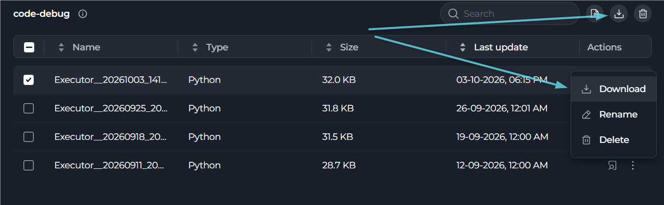 Animation showing single and multiple file download from a bucket.