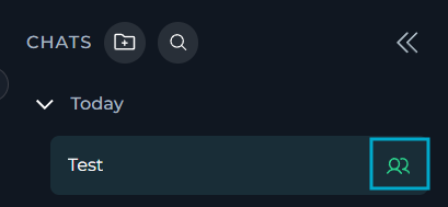 The green users icon that marks a public chat in the CHATS sidebar.