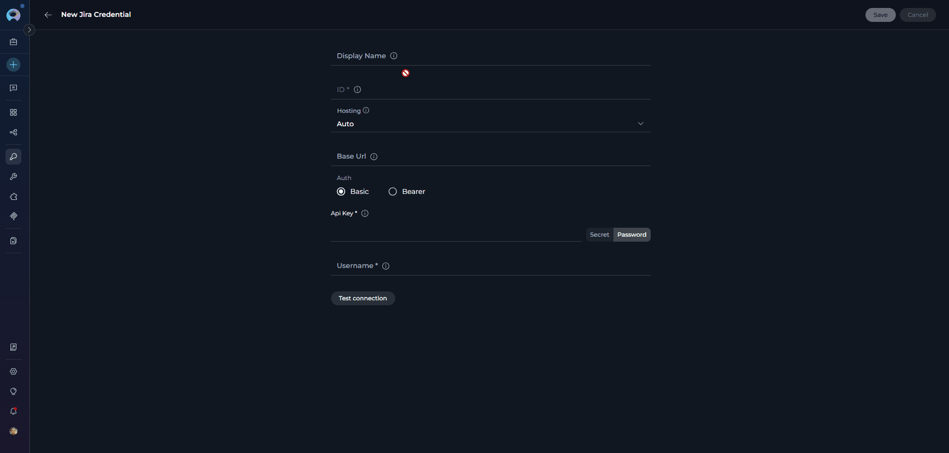 Jira create Credentials