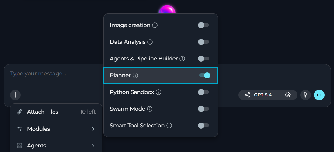 Enable planner in chat
