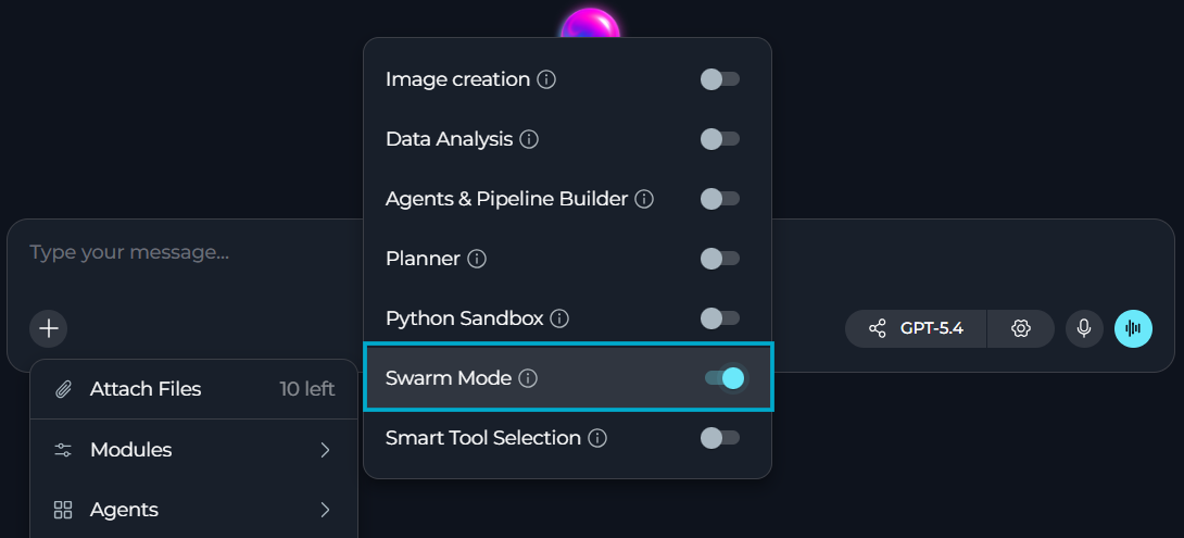 Enable Swarm Mode in chat
