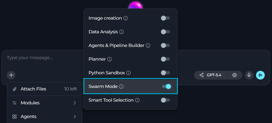 Enable Swarm Mode in chat