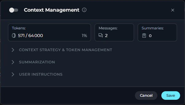 Context Management Toggle