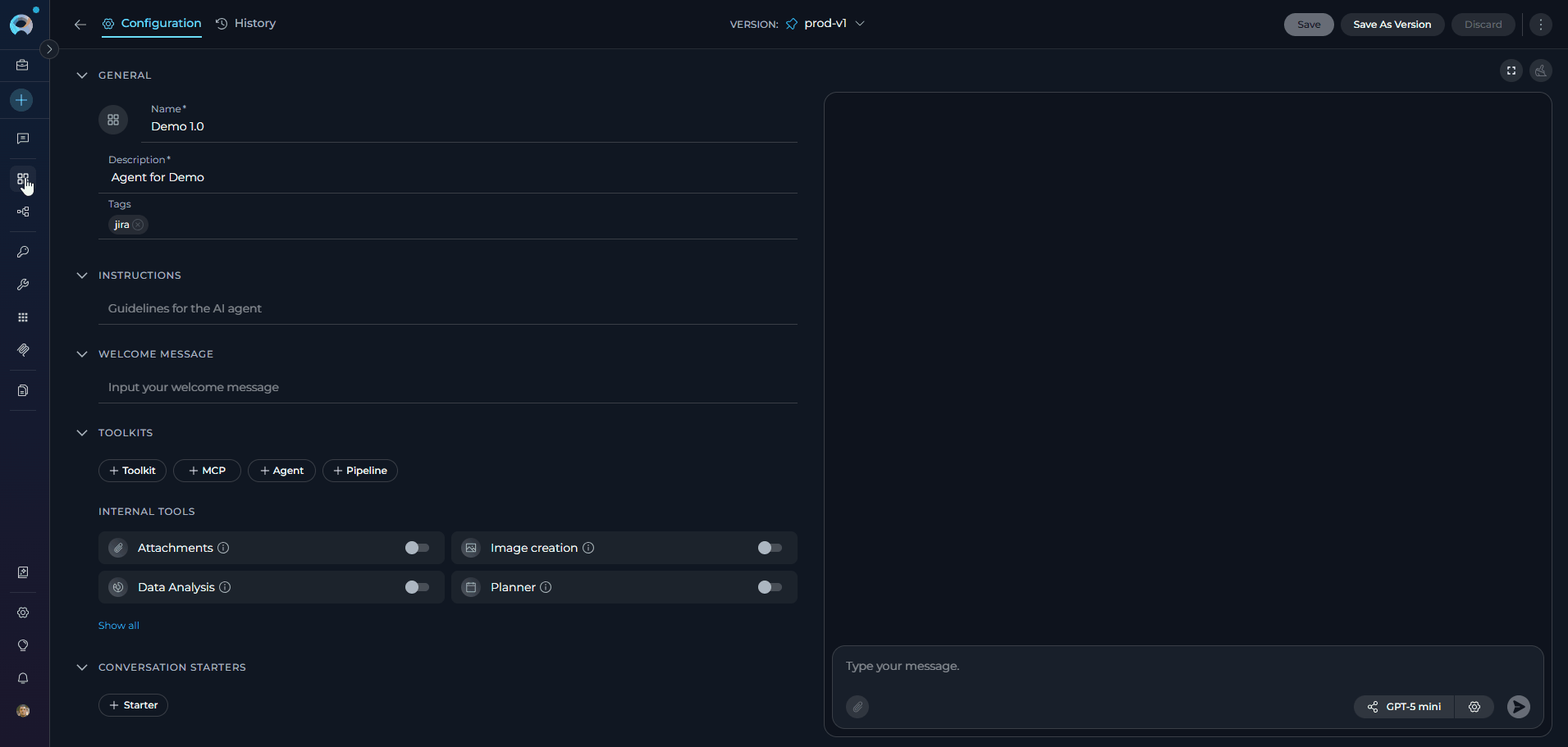 Agent Image Creation Configuration