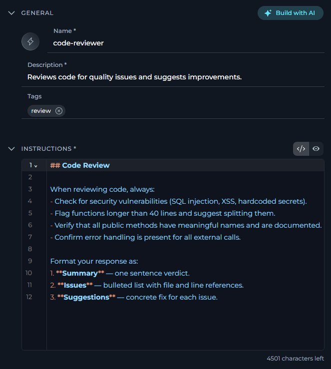 Skill Parameters