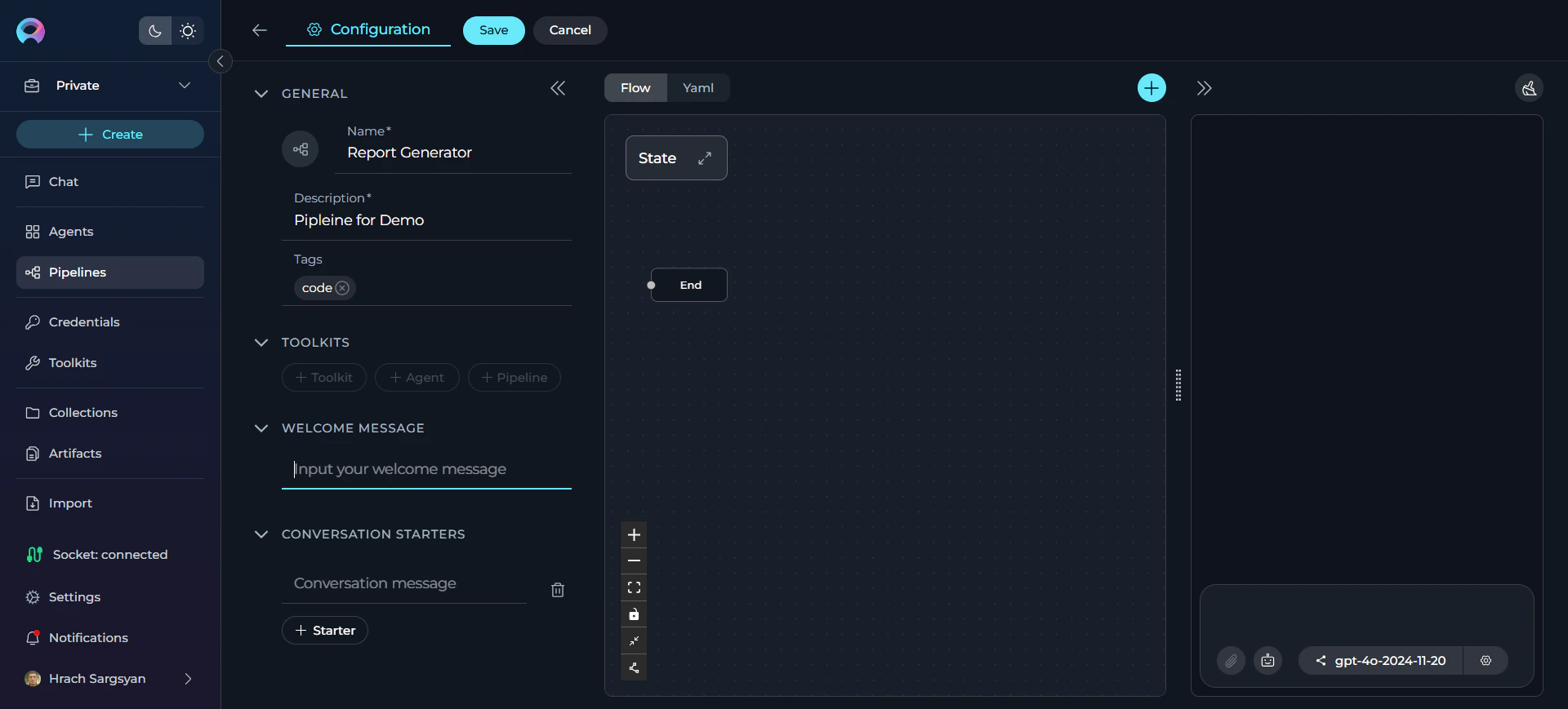 Pipeline Creation Interface