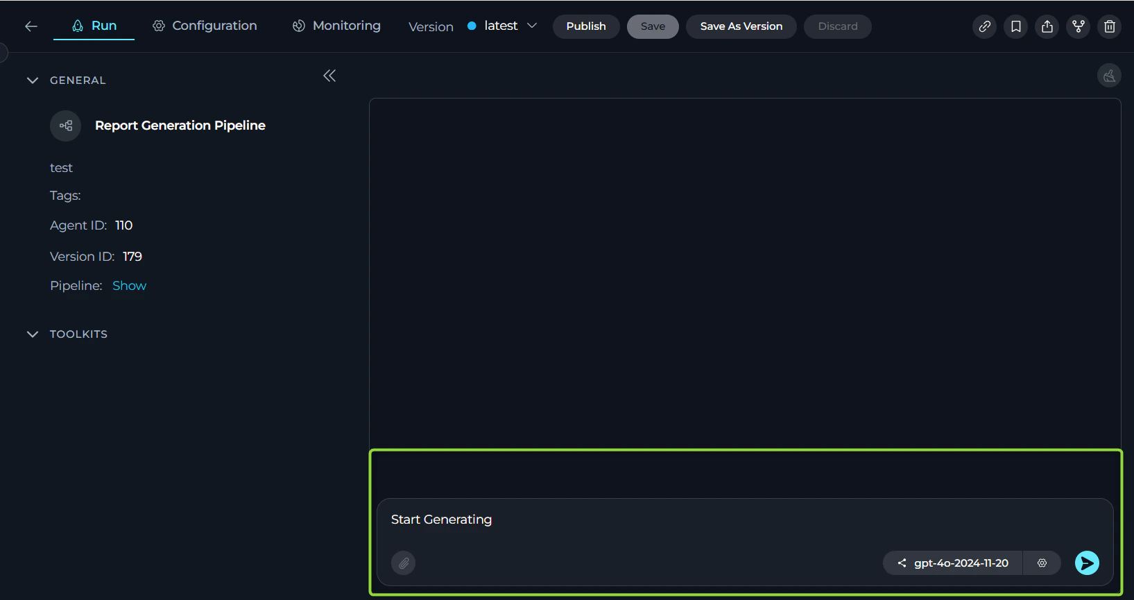 Pipeline Execution Interface