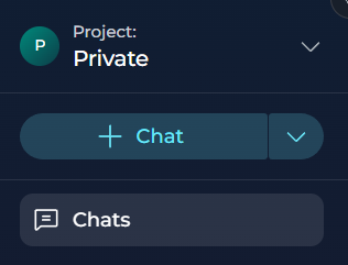 The + Chat button in the left sidebar.