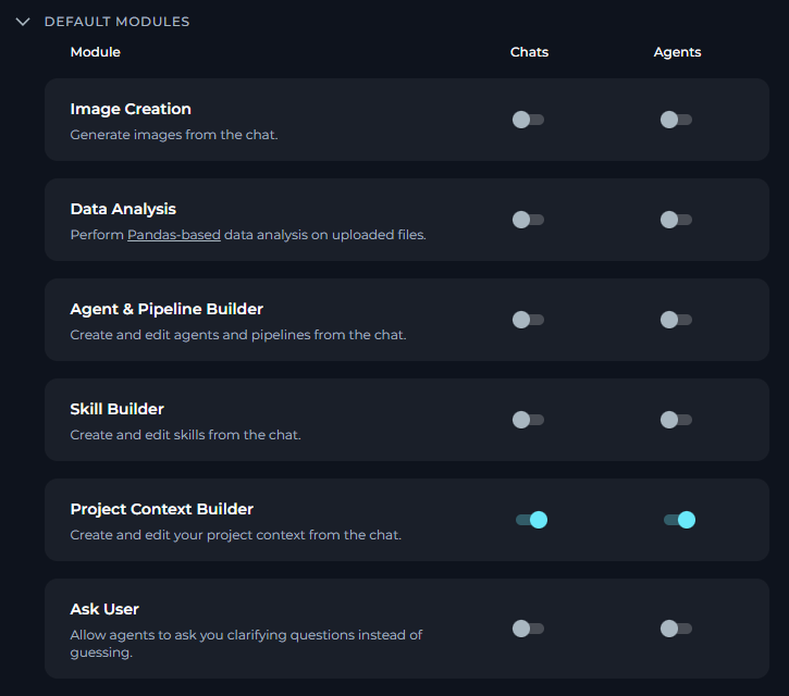 Enable Ask User in Project Settings