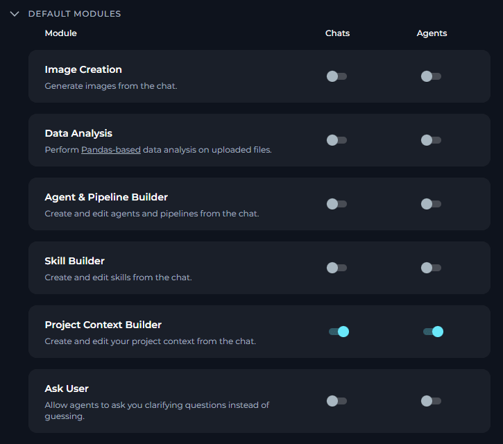 Enable Ask User in Project Settings