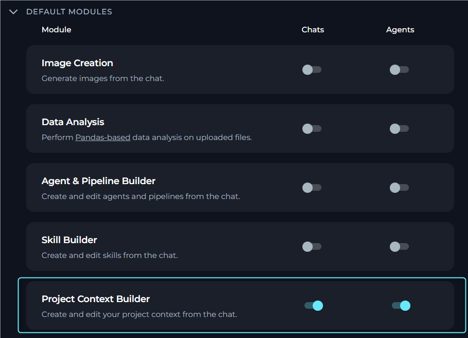Enable Project Context Builder in Project Settings