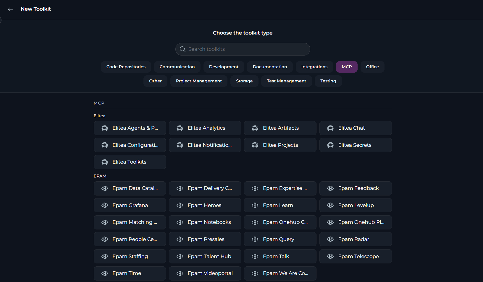 EPAM MCP Connect List