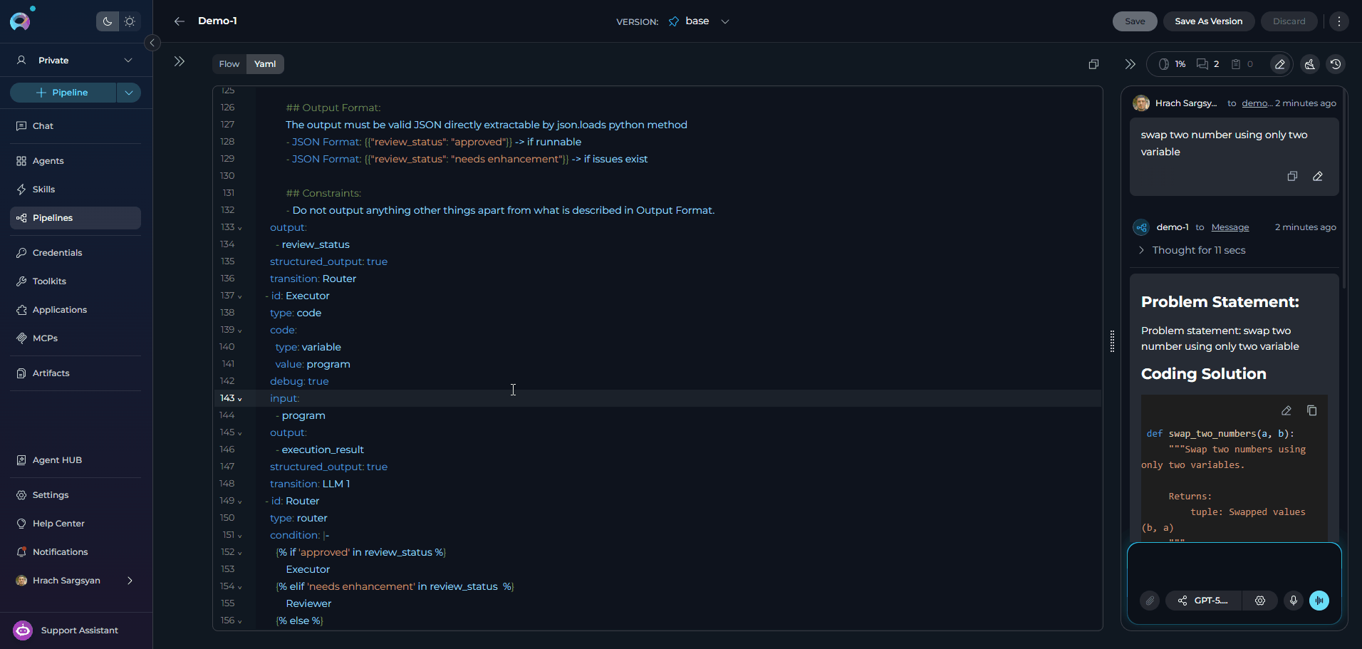 Debug Mode Example