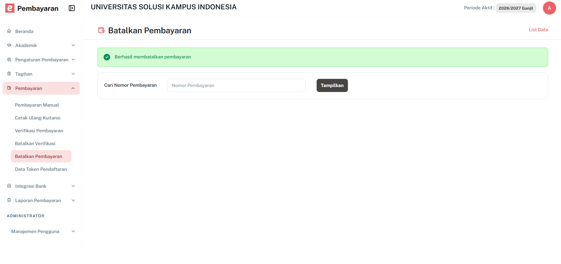 Pesansuksesbatalkanpembayaran