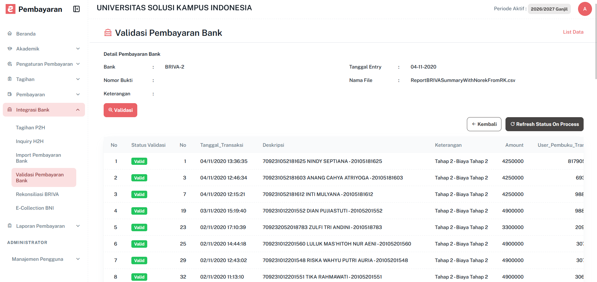 Halamanvalidasipembayaranbank Detail