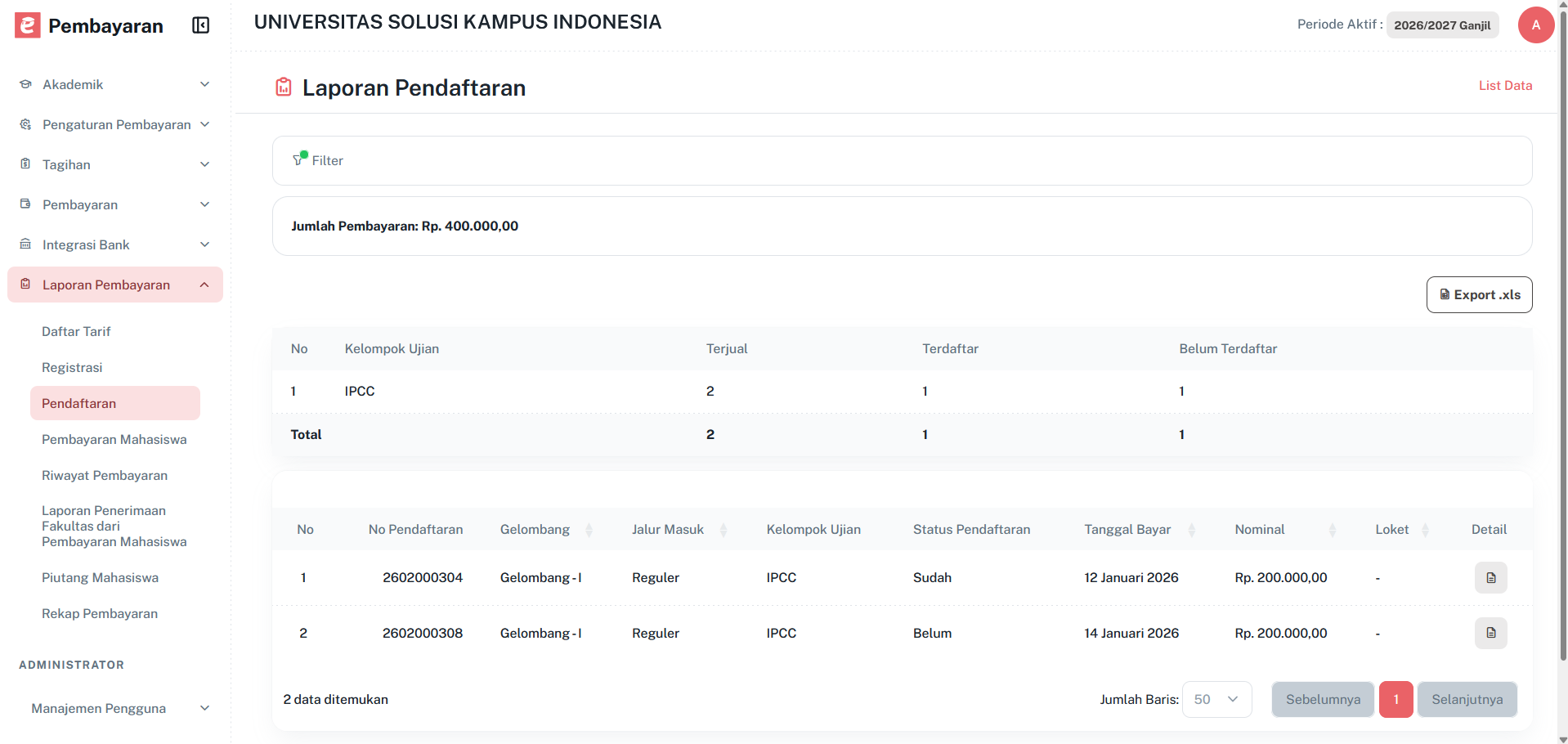 Halamanlaporanpembayaranpendaftara