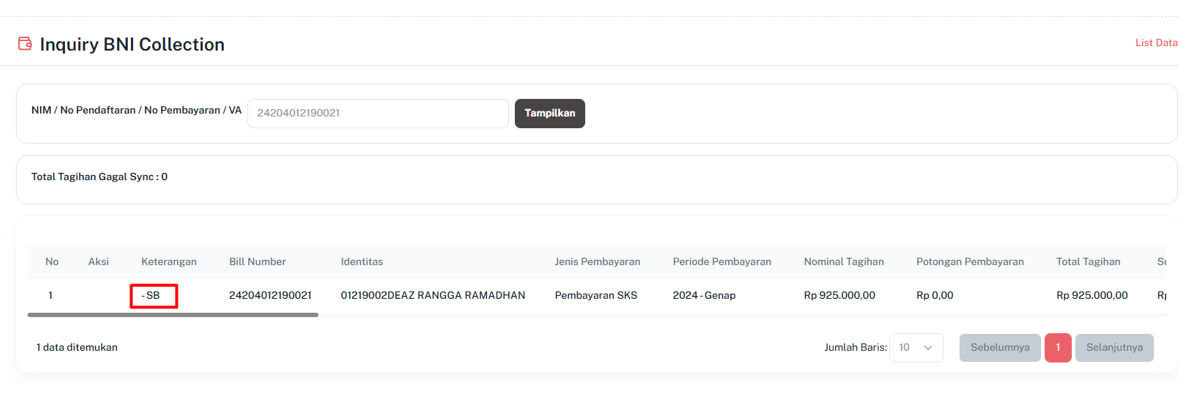 Statusbayarsudahbayardi BN Iecollection