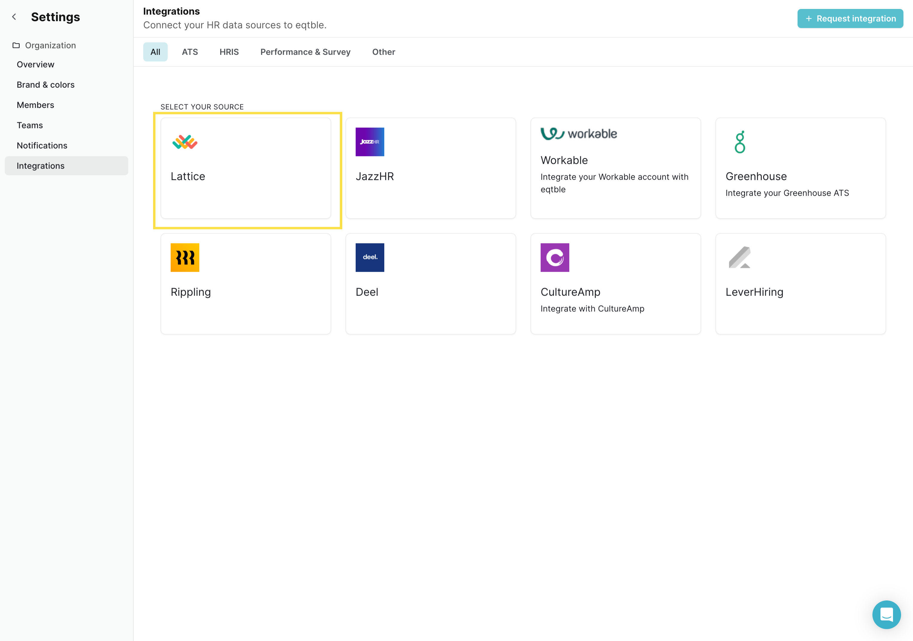 eqtble Lattice integration